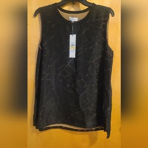Calvin Klein black sleeveless burnout top